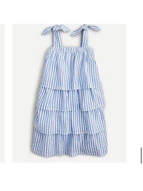 Crewcuts Blue & White Striped Tiered Sundress